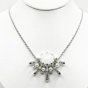 NWT solid Sterling silver, fresh water pearls, rhodium plated necklace 18”